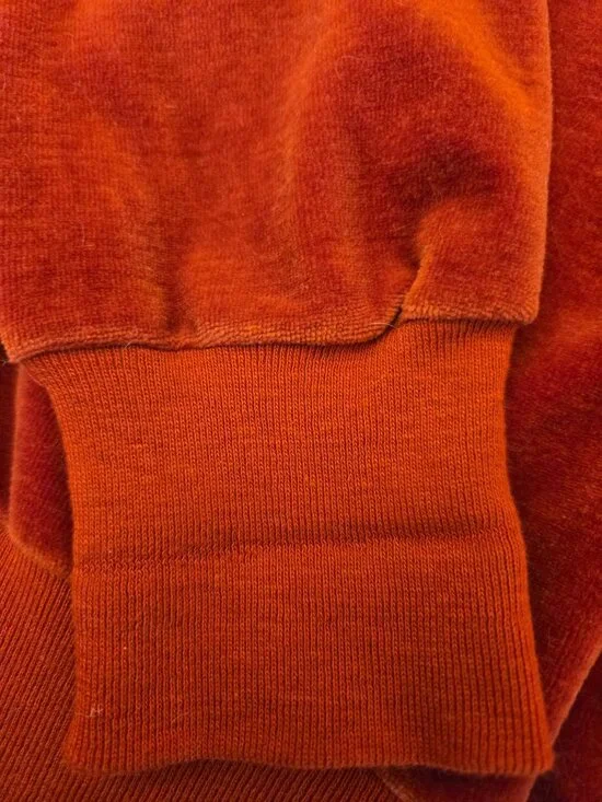 Vintage Sears JR Bazaar Rust Velour Pullover Sweatshirt - Picture 4 of 8